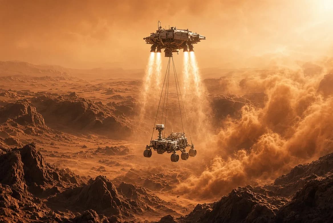 Fictional Curiosity concept art: The intended landing