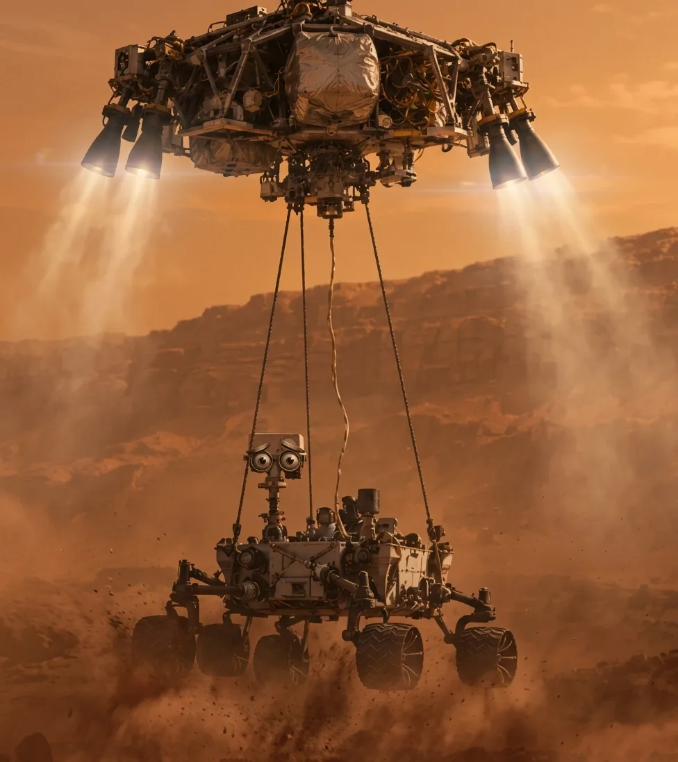 Fictional Curiosity concept art: Descent stage study