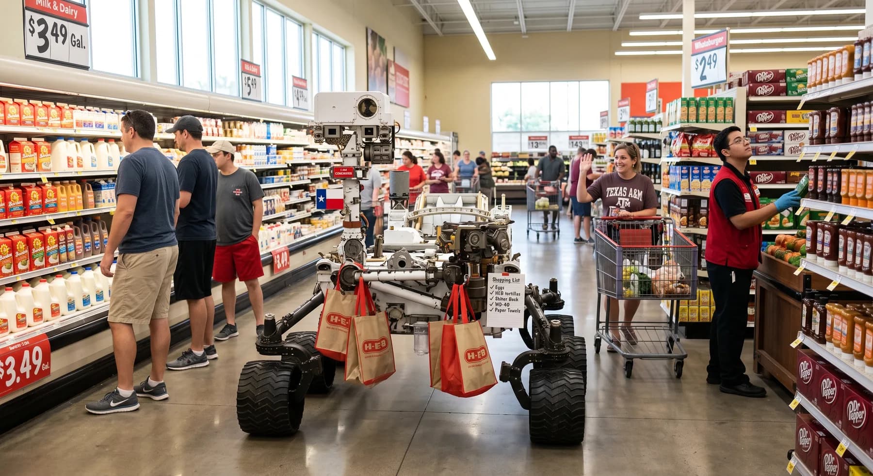 Fictional Curiosity concept art: Curiosity at the grocery